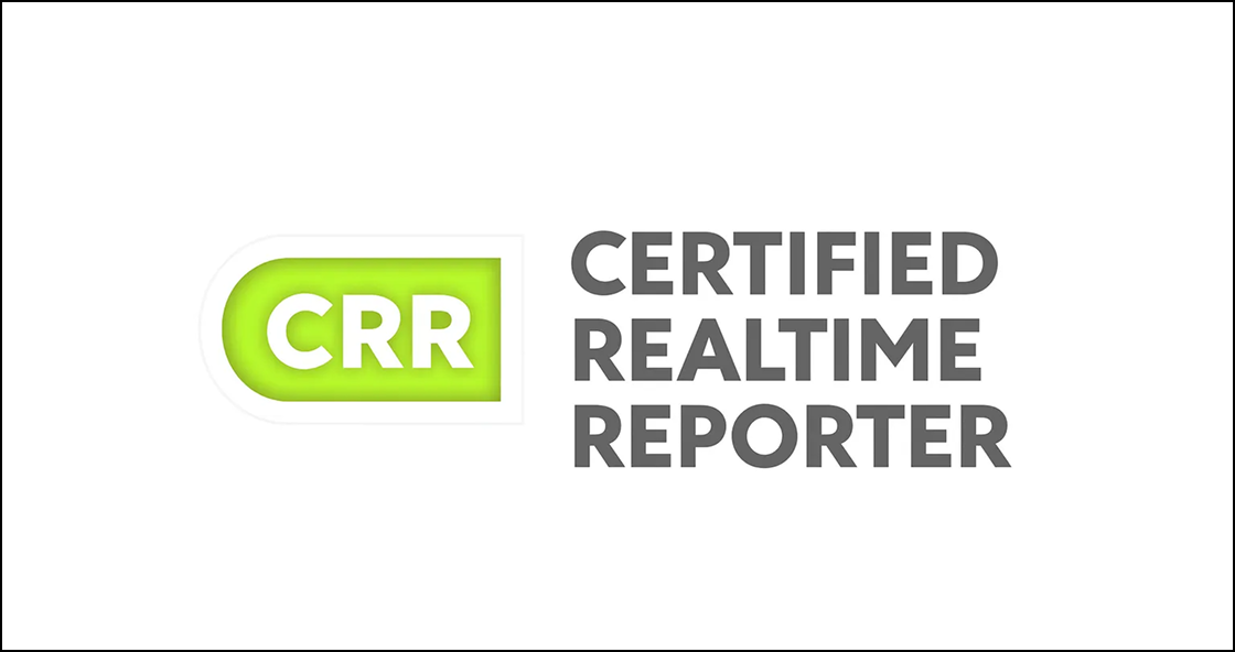 CRR Certified Realtime Reporter logo.